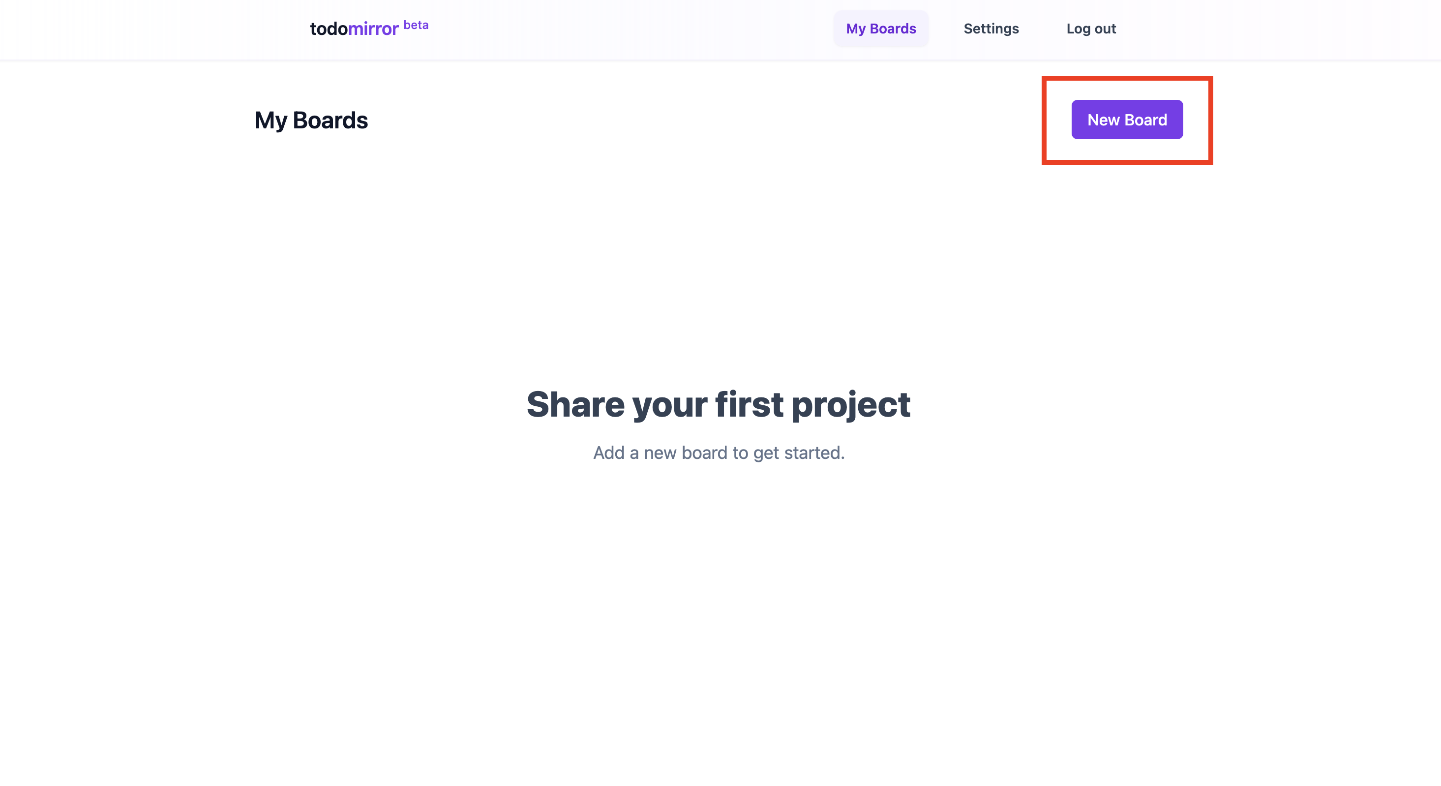 Add new board screenshot